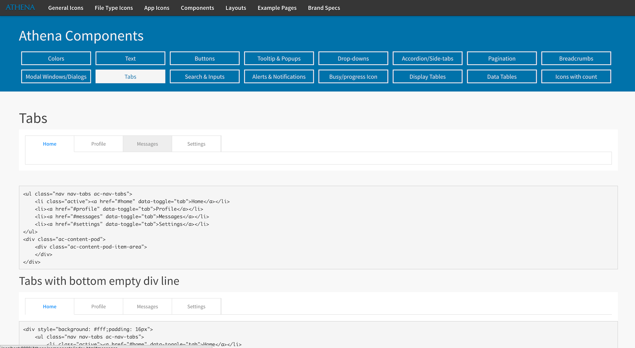 Athena Design System Components